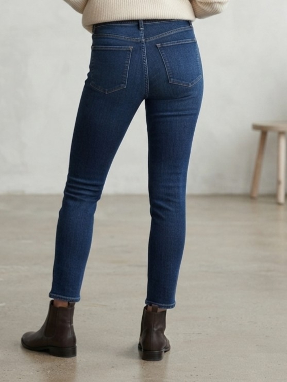 Mott & Bow High-Rise Mom Skinny Jeans in Dark Indigo Size 30